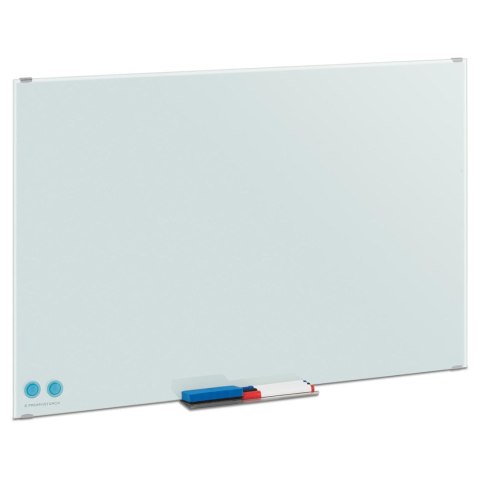 TABLICA MAGNETYCZNA SZKLANA SUCHOŚCIERALNA ŚCIENNA BIAŁA ZESTAW 60X90 CM TABLICA MAGNETYCZNA SZKLANA SUCHOŚCIERALNA ŚCIENNA BIAŁA ZESTAW 60X90 CM