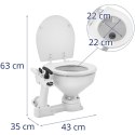 TOALETA JACHTOWA STACJONARNA CERAMICZNA Z POMPKĄ RĘCZNĄ 230 X 210 MM