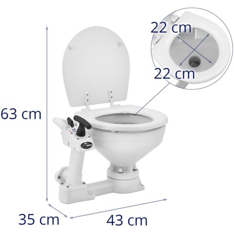TOALETA JACHTOWA STACJONARNA CERAMICZNA Z POMPKĄ RĘCZNĄ 230 X 210 MM TOALETA JACHTOWA STACJONARNA CERAMICZNA Z POMPKĄ RĘCZNĄ 230 X 210 MM