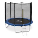 TRAMPOLINA OGRODOWA Z SIATKĄ I OSŁONĄ NA SPRĘŻYNY ŚR. 244 CM DO 80 KG CZARNO-NIEBIESKA