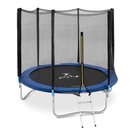 TRAMPOLINA OGRODOWA Z SIATKĄ I OSŁONĄ NA SPRĘŻYNY ŚR. 244 CM DO 80 KG CZARNO-NIEBIESKA TRAMPOLINA OGRODOWA Z SIATKĄ I OSŁONĄ NA SPRĘŻYNY ŚR. 244 CM DO 80 KG CZARNO-NIEBIESKA