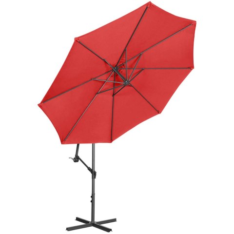 PARASOL OGRODOWY NA WYSIĘGNIKU OKRĄGŁY UCHYLNY ŚR. 300 CM CZERWONY PARASOL OGRODOWY NA WYSIĘGNIKU OKRĄGŁY UCHYLNY ŚR. 300 CM CZERWONY