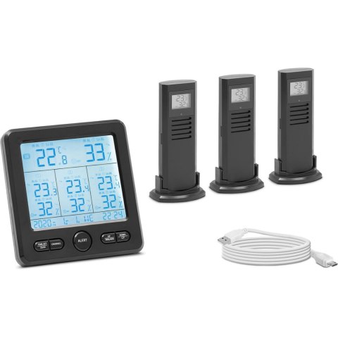 BEZPRZEWODOWA STACJA POGODOWA Z ALARMEM LCD 3 CZUJNIKI BEZPRZEWODOWA STACJA POGODOWA Z ALARMEM LCD 3 CZUJNIKI