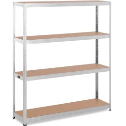 REGAŁ MAGAZYNOWY METALOWY 4 PÓŁKI 600 KG 160 X 40 X 180 CM SZARY