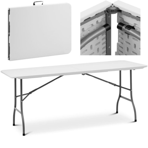 STÓŁ CATERINGOWY OGRODOWY SKŁADANY BIAŁY DO 150 KG 180 X 75 X 74 CM STÓŁ CATERINGOWY OGRODOWY SKŁADANY BIAŁY DO 150 KG 180 X 75 X 74 CM