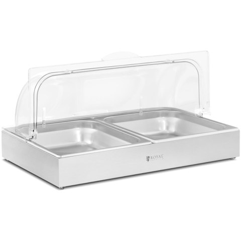 WITRYNA EKSPOZYCYJNA BUFETOWA ŚNIADANIOWA Z POKRYWĄ ROLLTOP 2X GN 1/2 2X 4 L WITRYNA EKSPOZYCYJNA BUFETOWA ŚNIADANIOWA Z POKRYWĄ ROLLTOP 2X GN 1/2 2X 4 L