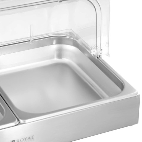 WITRYNA EKSPOZYCYJNA BUFETOWA ŚNIADANIOWA Z POKRYWĄ ROLLTOP 2X GN 1/2 2X 4 L WITRYNA EKSPOZYCYJNA BUFETOWA ŚNIADANIOWA Z POKRYWĄ ROLLTOP 2X GN 1/2 2X 4 L