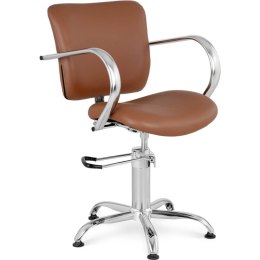 FOTEL KRZESŁO FRYZJERSKIE BARBERSKIE KOSMETYCZNE LONDON BROWN BRĄZOWE