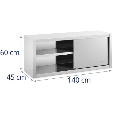 SZAFA ŚCIENNA GASTRONOMICZNA Z DRZWIAMI PRZESUWANYMI STAL 140 X 45 X 60 CM SZAFA ŚCIENNA GASTRONOMICZNA Z DRZWIAMI PRZESUWANYMI STAL 140 X 45 X 60 CM