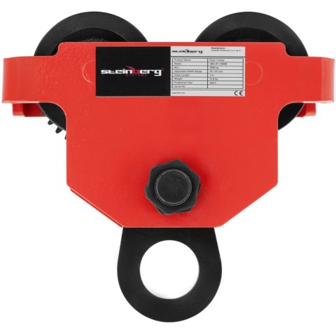 WÓZEK SUWNICOWY BELKOWY RĘCZNY PODWIESZANY Z ŁAŃCUCHEM 90-125 MM 2000 KG WÓZEK SUWNICOWY BELKOWY RĘCZNY PODWIESZANY Z ŁAŃCUCHEM 90-125 MM 2000 KG