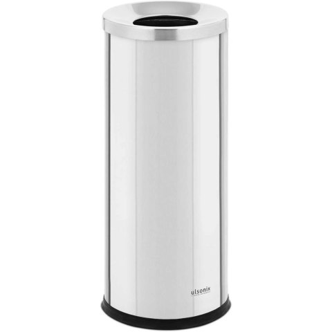 KOSZ NA ODPADY ŚMIECI MIEJSKI ZEWNĘTRZNY OKRĄGŁY ŚR. 250 X 610 MM STAL SREBRNY KOSZ NA ODPADY ŚMIECI MIEJSKI ZEWNĘTRZNY OKRĄGŁY ŚR. 250 X 610 MM STAL SREBRNY