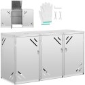OSŁONA OBUDOWA KOSZA KUBŁA NA ŚMIECI POTRÓJNA Z UKOŚNYMI OTWORAMI STAL 3X 240 L