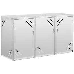 OSŁONA OBUDOWA KOSZA KUBŁA NA ŚMIECI POTRÓJNA Z UKOŚNYMI OTWORAMI STAL 3X 240 L