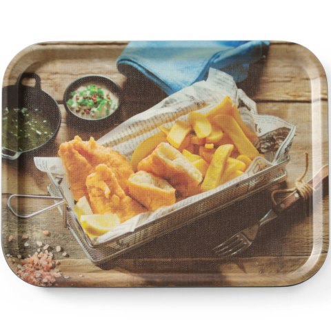 TACA ANTYPOŚLIZGOWA DO SERWOWANIA TASTY FISH CHIPS 330 X 430 MM - HENDI 508022 TACA ANTYPOŚLIZGOWA DO SERWOWANIA TASTY FISH CHIPS 330 X 430 MM - HENDI 508022