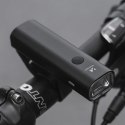 LAMPKA ROWEROWA PRZEDNIA USB BIAŁE ŚWIATŁO 4 TRYBY PRACY CZARNA