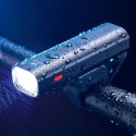 LAMPKA ROWEROWA PRZEDNIA USB BIAŁE ŚWIATŁO 4 TRYBY PRACY CZARNA