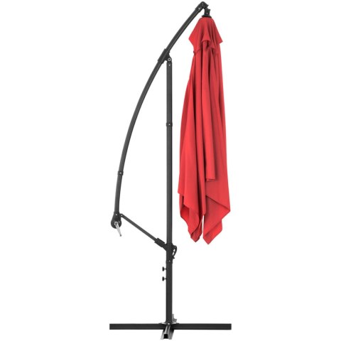 PARASOL OGRODOWY NA WYSIĘGNIKU KWADRATOWY 250 X 250 CM CZERWONY PARASOL OGRODOWY NA WYSIĘGNIKU KWADRATOWY 250 X 250 CM CZERWONY
