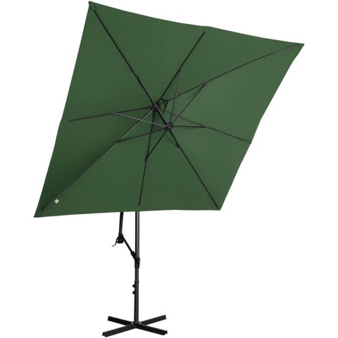 PARASOL OGRODOWY NA WYSIĘGNIKU KWADRATOWY 250 X 250 CM ZIELONY PARASOL OGRODOWY NA WYSIĘGNIKU KWADRATOWY 250 X 250 CM ZIELONY