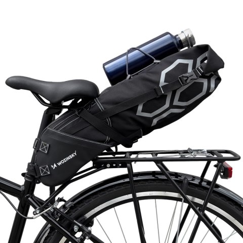 POJEMNA TORBA ROWEROWA POD SIODEŁKO TORBA PODSIODŁOWA DUŻA 12 L CZARNY POJEMNA TORBA ROWEROWA POD SIODEŁKO TORBA PODSIODŁOWA DUŻA 12 L CZARNY