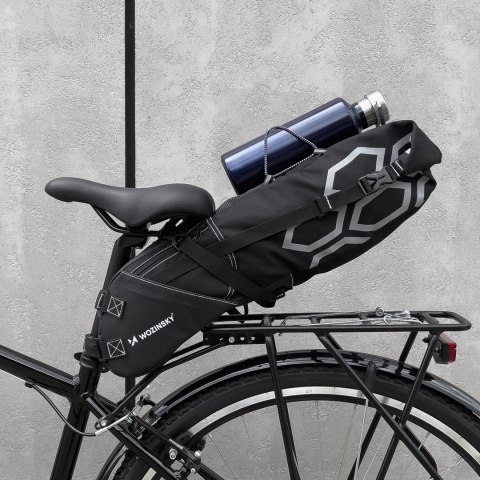 POJEMNA TORBA ROWEROWA POD SIODEŁKO TORBA PODSIODŁOWA DUŻA 12 L CZARNY POJEMNA TORBA ROWEROWA POD SIODEŁKO TORBA PODSIODŁOWA DUŻA 12 L CZARNY