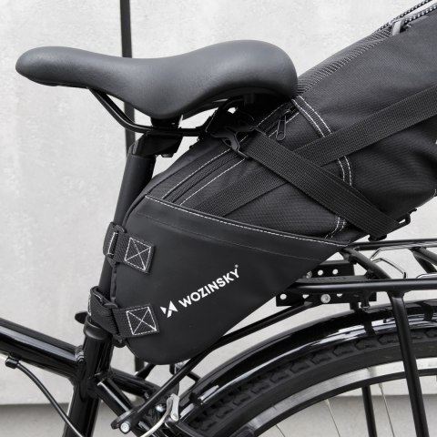 POJEMNA TORBA ROWEROWA POD SIODEŁKO TORBA PODSIODŁOWA DUŻA 12 L CZARNY POJEMNA TORBA ROWEROWA POD SIODEŁKO TORBA PODSIODŁOWA DUŻA 12 L CZARNY