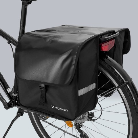 SAKWA ROWEROWA NA BAGAŻNIK PODWÓJNA 28 L CZARNA SAKWA ROWEROWA NA BAGAŻNIK PODWÓJNA 28 L CZARNA