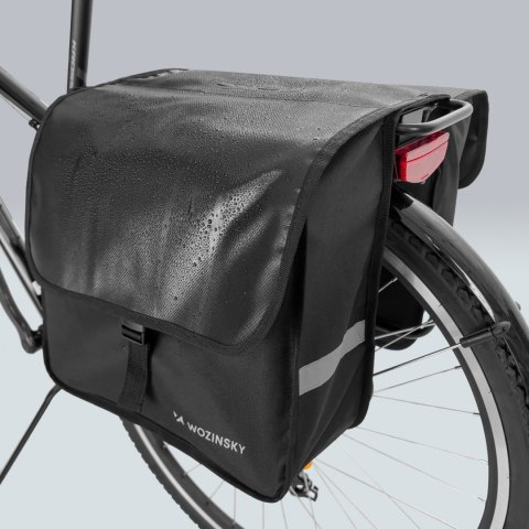 SAKWA ROWEROWA NA BAGAŻNIK PODWÓJNA 28 L CZARNA SAKWA ROWEROWA NA BAGAŻNIK PODWÓJNA 28 L CZARNA