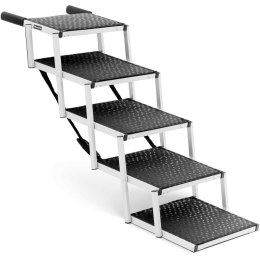 SCHODY DLA PSA DO SAMOCHODU SKŁADANE ALUMINIOWE WYS. 71 CM DO 68 KG - 5 STOPNI