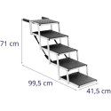 SCHODY DLA PSA DO SAMOCHODU SKŁADANE ALUMINIOWE WYS. 71 CM DO 68 KG - 5 STOPNI