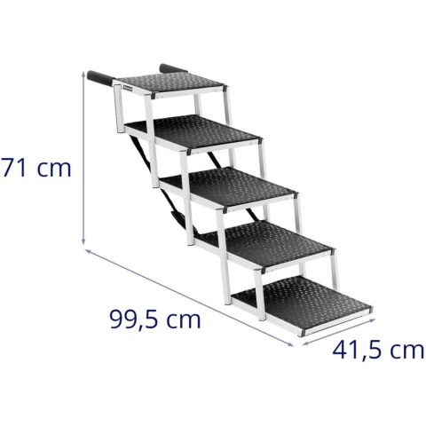 SCHODY DLA PSA DO SAMOCHODU SKŁADANE ALUMINIOWE WYS. 71 CM DO 68 KG - 5 STOPNI SCHODY DLA PSA DO SAMOCHODU SKŁADANE ALUMINIOWE WYS. 71 CM DO 68 KG - 5 STOPNI