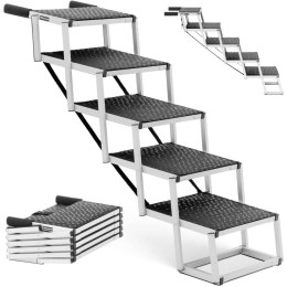 SCHODY DLA PSA DO SAMOCHODU SKŁADANE ALUMINIOWE WYS. 81 CM DO 68 KG - 5 STOPNI