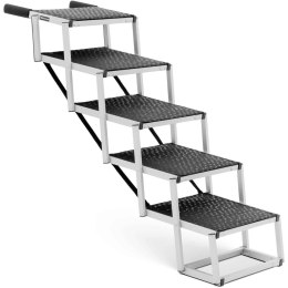 SCHODY DLA PSA DO SAMOCHODU SKŁADANE ALUMINIOWE WYS. 81 CM DO 68 KG - 5 STOPNI