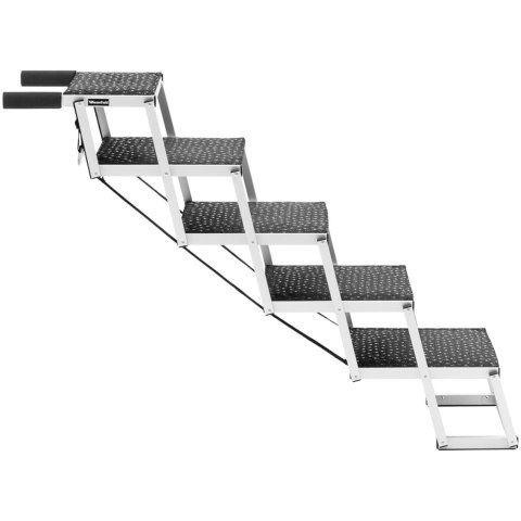 SCHODY DLA PSA DO SAMOCHODU SKŁADANE ALUMINIOWE WYS. 81 CM DO 68 KG - 5 STOPNI SCHODY DLA PSA DO SAMOCHODU SKŁADANE ALUMINIOWE WYS. 81 CM DO 68 KG - 5 STOPNI