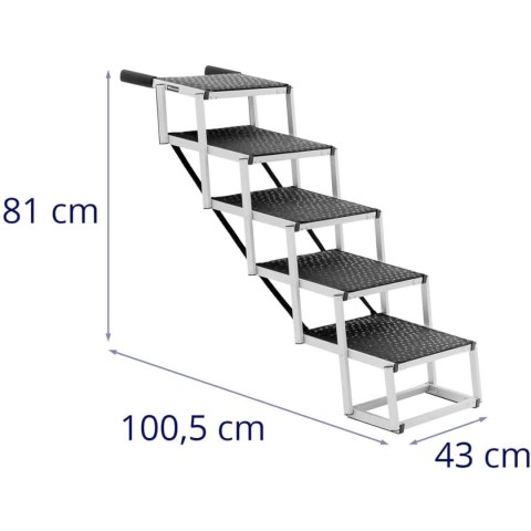 SCHODY DLA PSA DO SAMOCHODU SKŁADANE ALUMINIOWE WYS. 81 CM DO 68 KG - 5 STOPNI SCHODY DLA PSA DO SAMOCHODU SKŁADANE ALUMINIOWE WYS. 81 CM DO 68 KG - 5 STOPNI