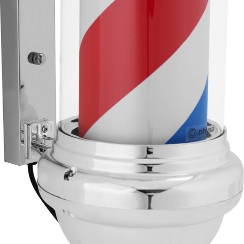 SŁUPEK SZYLD FRYZJERSKI BARBERSKI BARBER POLE OBROTOWY PODŚWIETLANY 25 CM - SREBRNY SŁUPEK SZYLD FRYZJERSKI BARBERSKI BARBER POLE OBROTOWY PODŚWIETLANY 25 CM - SREBRNY