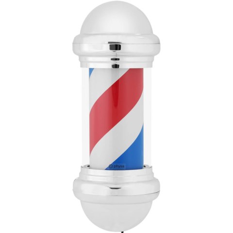 SŁUPEK SZYLD FRYZJERSKI BARBERSKI BARBER POLE OBROTOWY PODŚWIETLANY 25 CM - SREBRNY SŁUPEK SZYLD FRYZJERSKI BARBERSKI BARBER POLE OBROTOWY PODŚWIETLANY 25 CM - SREBRNY