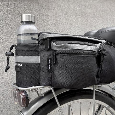 TORBA ROWEROWA NA BAGAŻNIK Z PASKIEM NA RAMIĘ 6L CZARNY TORBA ROWEROWA NA BAGAŻNIK Z PASKIEM NA RAMIĘ 6L CZARNY