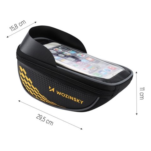 TORBA ROWEROWA NA KIEROWNICĘ 1 L POKROWIEC NA TELEFON CZARNY TORBA ROWEROWA NA KIEROWNICĘ 1 L POKROWIEC NA TELEFON CZARNY