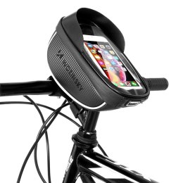TORBA ROWEROWA NA KIEROWNICĘ Z ETUI NA TELEFON 1 L CZARNA