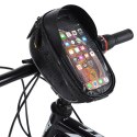 TORBA ROWEROWA NA KIEROWNICĘ Z ETUI NA TELEFON 1 L CZARNA