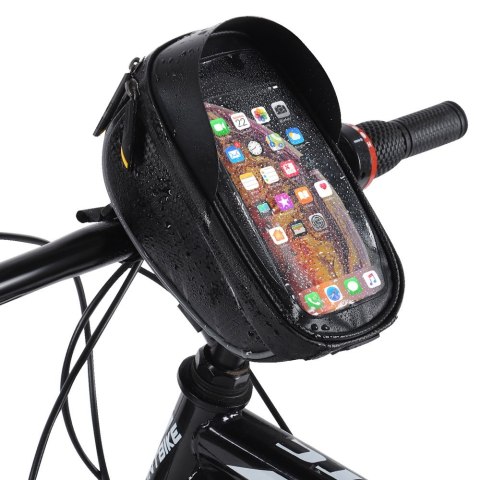 TORBA ROWEROWA NA KIEROWNICĘ Z ETUI NA TELEFON 1 L CZARNA TORBA ROWEROWA NA KIEROWNICĘ Z ETUI NA TELEFON 1 L CZARNA
