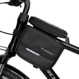 TORBA ROWEROWA NA RAMĘ SAKWA NA ROWER WODOODPORNE ETUI NA TELEFON 1.5L CZARNY