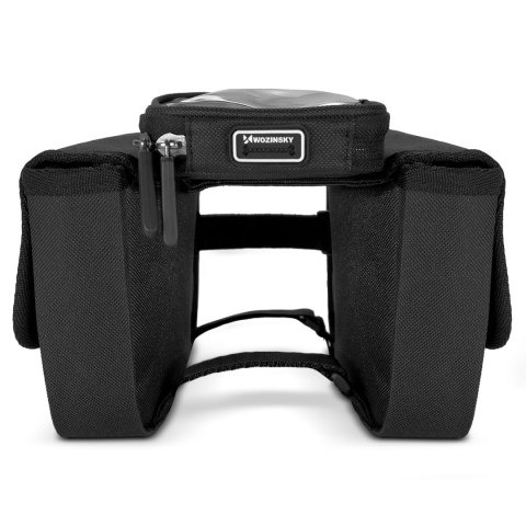 TORBA ROWEROWA NA RAMĘ SAKWA NA ROWER WODOODPORNE ETUI NA TELEFON 1.5L CZARNY TORBA ROWEROWA NA RAMĘ SAKWA NA ROWER WODOODPORNE ETUI NA TELEFON 1.5L CZARNY