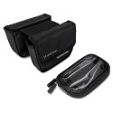 TORBA ROWEROWA NA RAMĘ SAKWA NA ROWER WODOODPORNE ETUI NA TELEFON 1.5L CZARNY