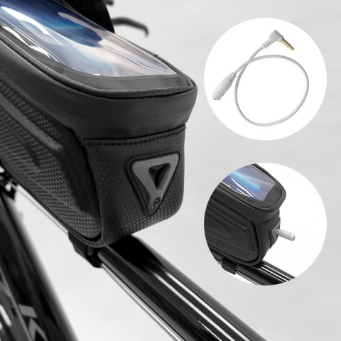TORBA ROWEROWA NA RAMĘ Z ETUI NA TELEFON 1.7 L CZARNA TORBA ROWEROWA NA RAMĘ Z ETUI NA TELEFON 1.7 L CZARNA