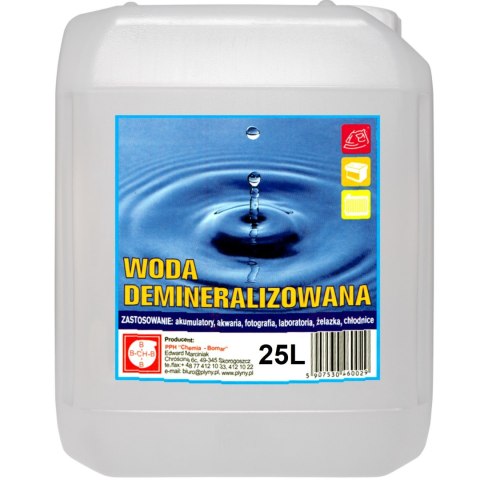 WODA DEMINERALIZOWANA DESTYLOWANA 25L WODA DEMINERALIZOWANA DESTYLOWANA 25L