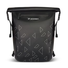 WODOODPORNY PLECAK NA BAGAŻNIK ROWEROWY TORBA ROWEROWA 2W1 23L CZARNY