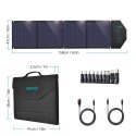DUŻA ŁADOWARKA SOLARNA 80W ROZKŁADANA DC USB C 2XUSB PD QC CZARNA