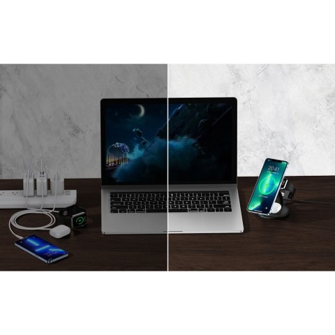 INDUKCYJNA STACJA ŁADUJĄCA DO IPHONE AIRPODS PRO APPLE WATCH 3W1 CZARNY INDUKCYJNA STACJA ŁADUJĄCA DO IPHONE AIRPODS PRO APPLE WATCH 3W1 CZARNY