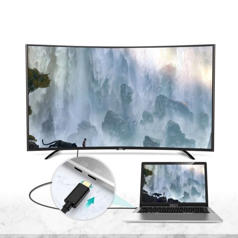 KABEL PRZEWÓD USB TYP C - HDMI 4K 30HZ 3M CZARNY KABEL PRZEWÓD USB TYP C - HDMI 4K 30HZ 3M CZARNY